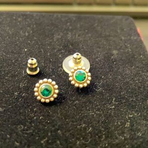 These cute silver with green stone are absolutely gorgeous